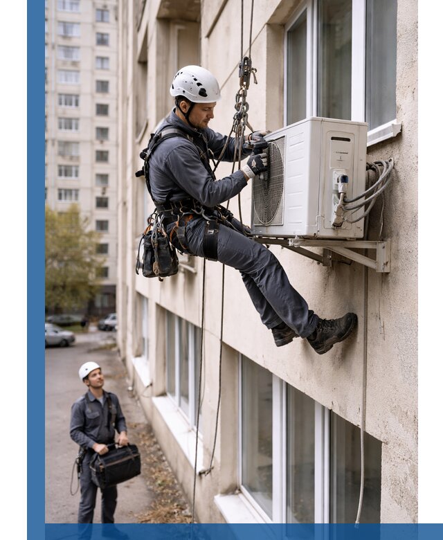 Демонтаж внешнего блока кондиционера в Краснокамске профессионально