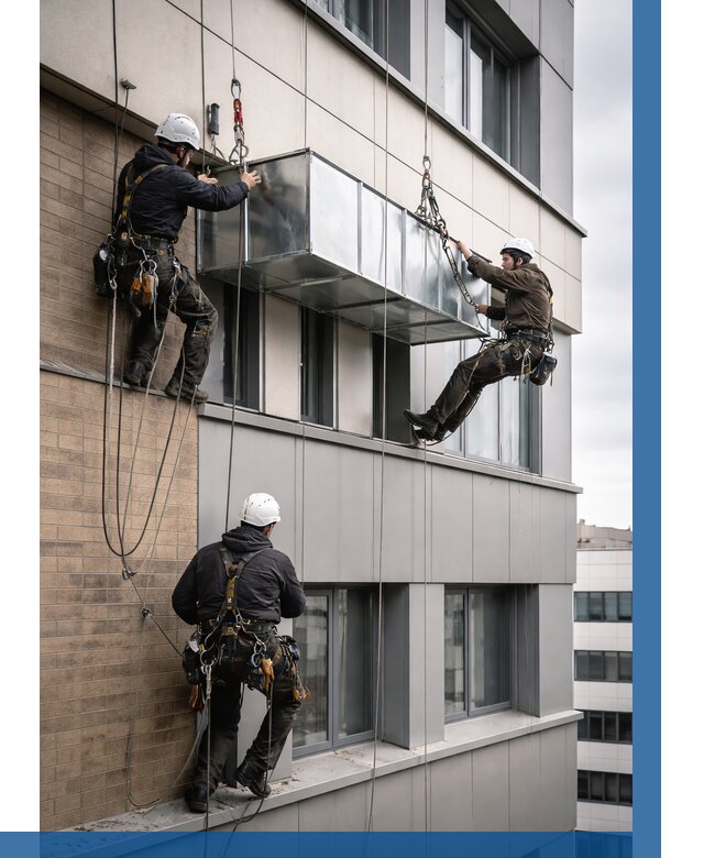 Монтаж воздуховодов на фасаде в Краснокамске от 1521 р. | ВЫСОТНИК-Кнм