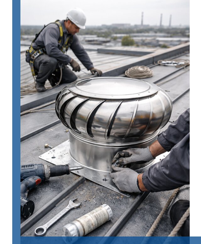 Установка дефлекторов на кровле в Краснокамске профессионально