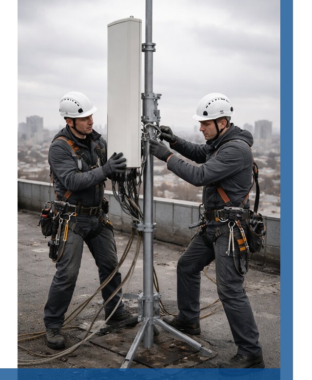 Монтаж антенн связи на крыше в Краснокамске от 8616 р. | ВЫСОТНИК-Кнм