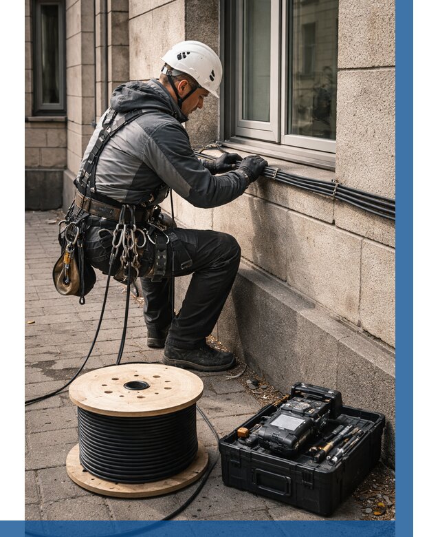 Прокладка оптоволоконного кабеля в Краснокамске от 811 р. | ВЫСОТНИК-Кнм