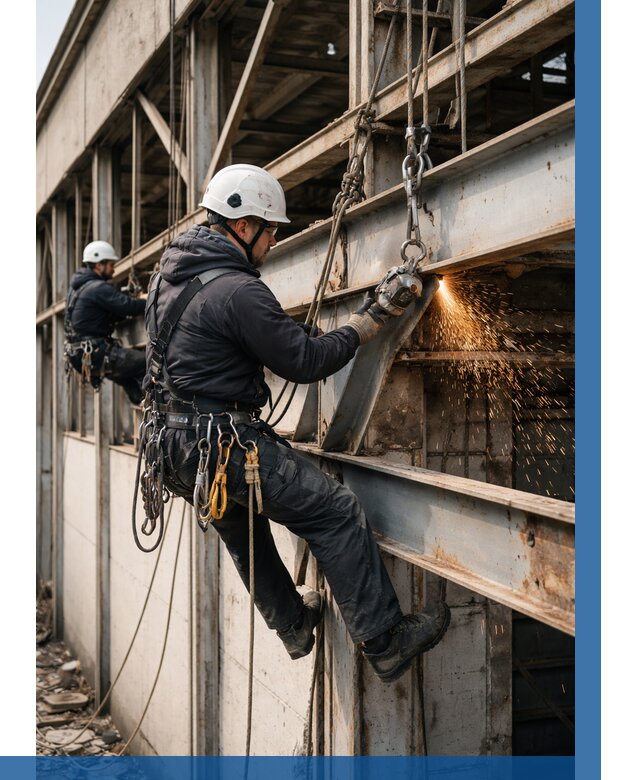 Демонтаж металлоконструкций на высоте в Краснокамске от 6589р. |ВЫСОТНИК-Кнм