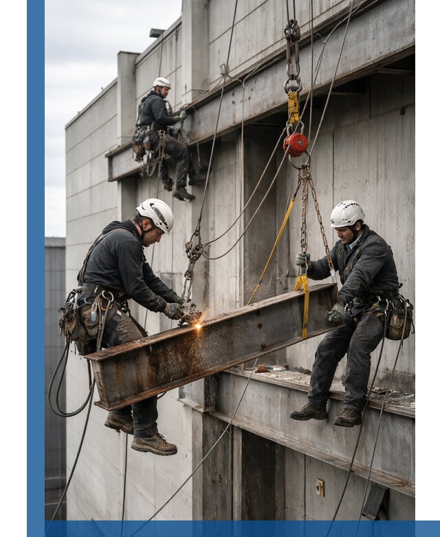 Демонтаж металлоконструкций на высоте в Краснокамске под ключ