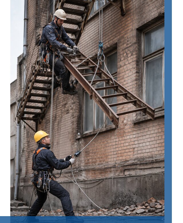 Демонтаж пожарной лестницы в Краснокамске от 12164 р. | ВЫСОТНИК-Кнм