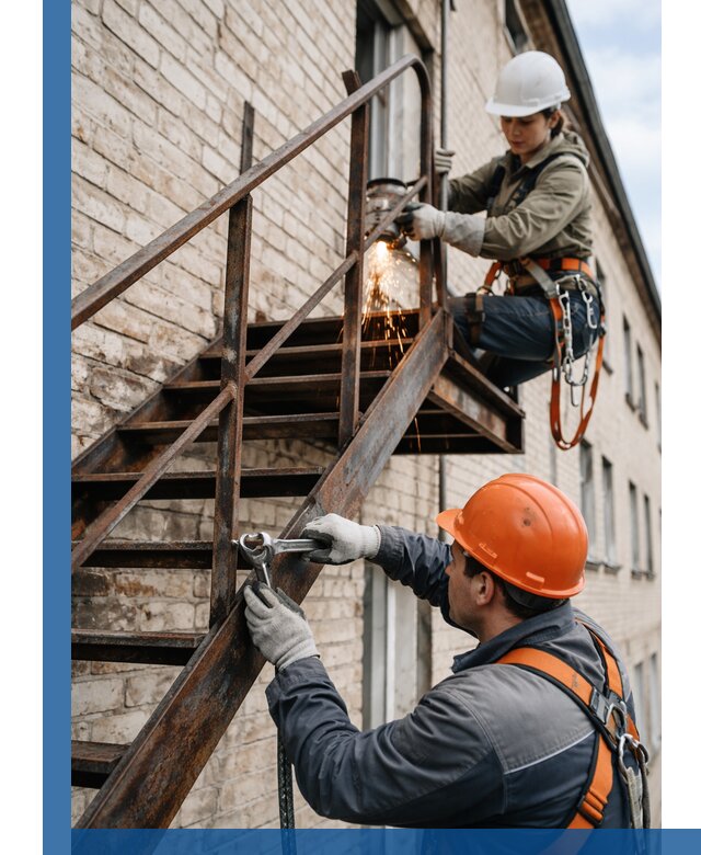 Ремонт и восстановление пожарных лестниц с выездом в Краснокамске