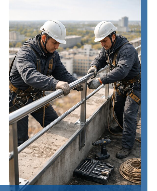 Монтаж перил на высоте в Краснокамске от 2534 р. | ВЫСОТНИК-Кнм