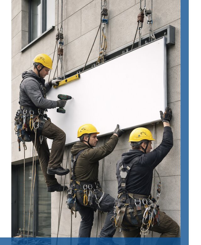 Монтаж рекламной вывески в Краснокамске от 8110 р. | ВЫСОТНИК-Кнм