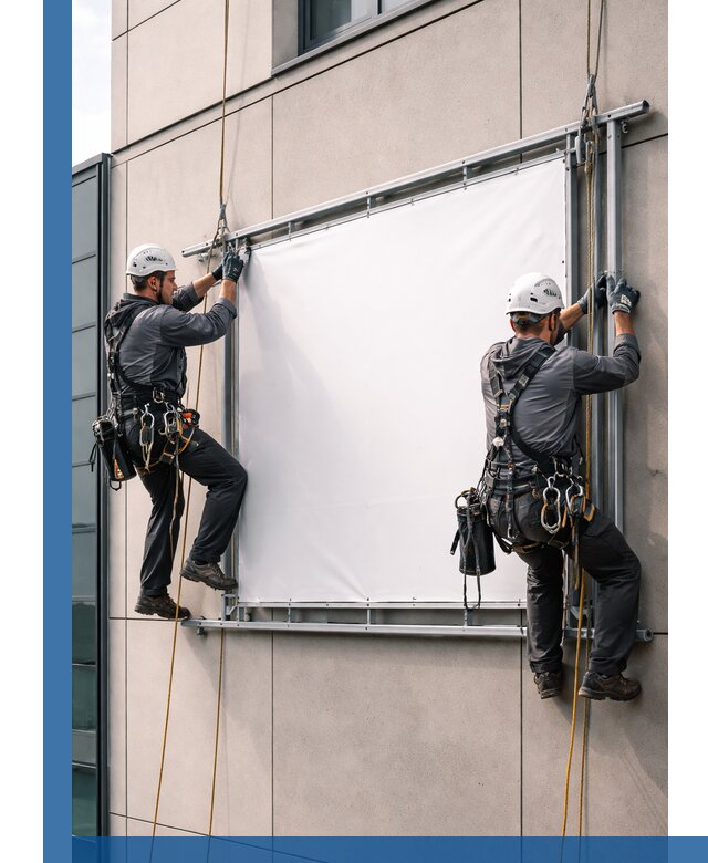 Монтаж наружной рекламной вывески в Краснокамске под ключ