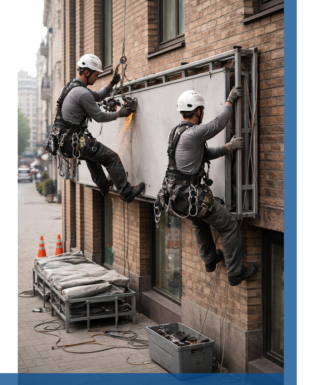 Демонтаж рекламной вывески в Краснокамске от 6589 р. | ВЫСОТНИК-Кнм