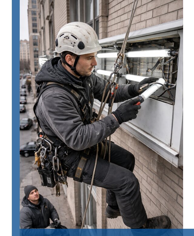 Профессиональная замена ламп в наружной вывеске в Краснокамске
