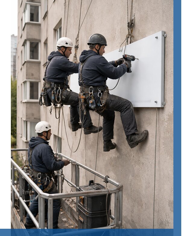 Монтаж табличек и указателей в Краснокамске от 3548 р. | ВЫСОТНИК-Кнм