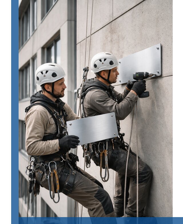 Монтаж табличек и указателей в Краснокамске для зданий и сооружений