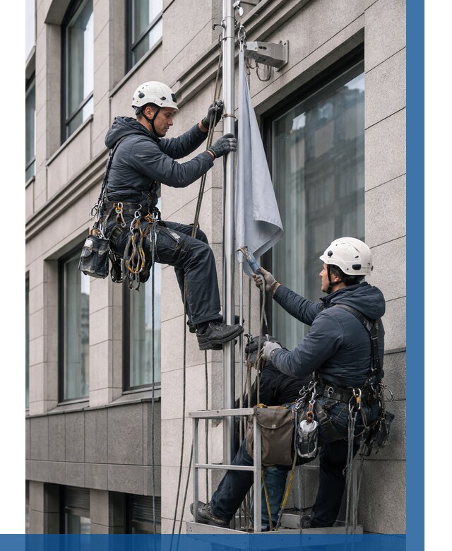 Установка флагов на фасаде в Краснокамске от 4562 р. | ВЫСОТНИК-Кнм