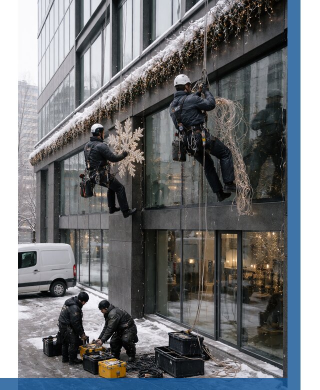 Демонтаж новогоднего оформления в Краснокамске от 5575 р. | ВЫСОТНИК-Кнм