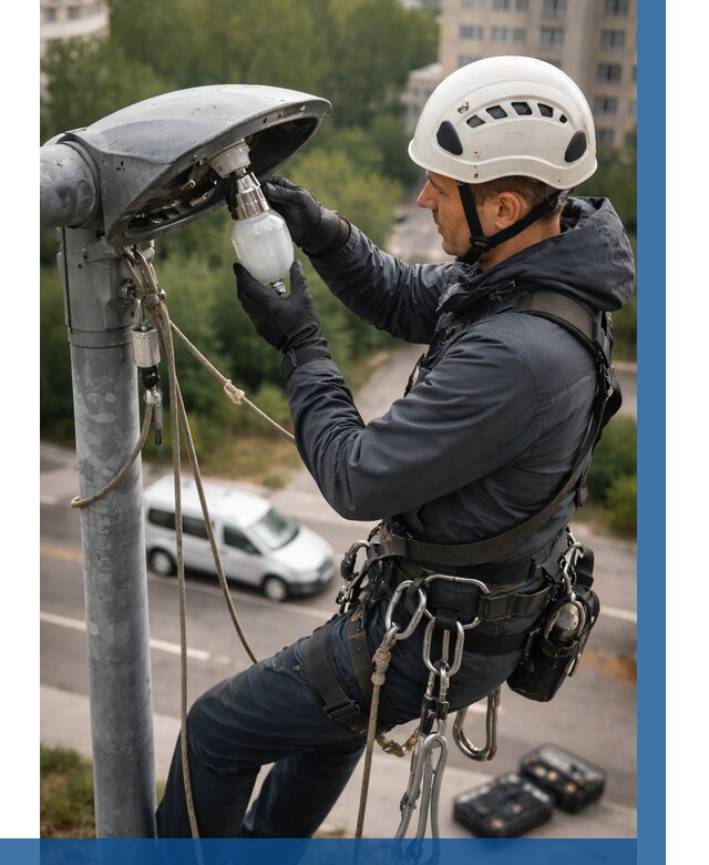 Замена ламп на высоте в Краснокамске от 2534 р. | ВЫСОТНИК-Кнм