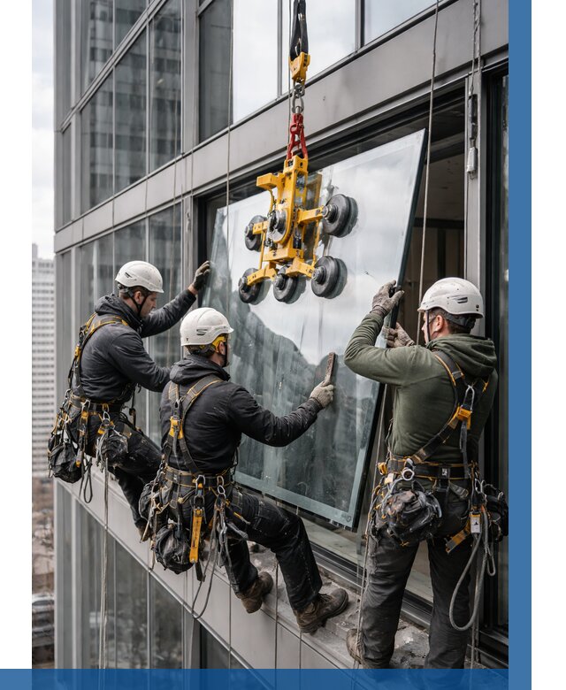 Фасадное остекление зданий под ключ в Краснокамске от 10137 р. | ВЫСОТНИК-Кнм