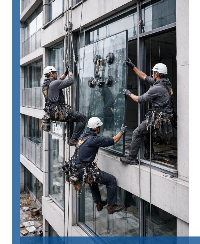 Фасадное остекление и монтаж витражей зданий в Краснокамске под ключ