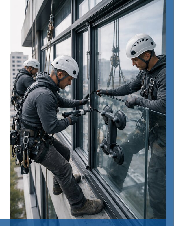 Витражное остекление зданий в Краснокамске от 3548 р. | ВЫСОТНИК-Кнм