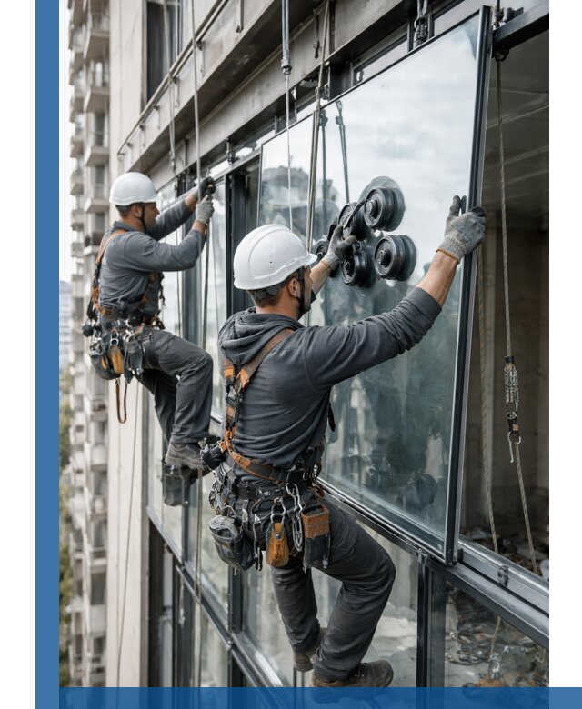 Витражное остекление фасадов и лоджий в Краснокамске под ключ