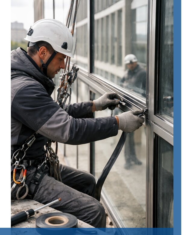 Ремонт витражных конструкций в Краснокамске от 3548 р. | ВЫСОТНИК-Кнм