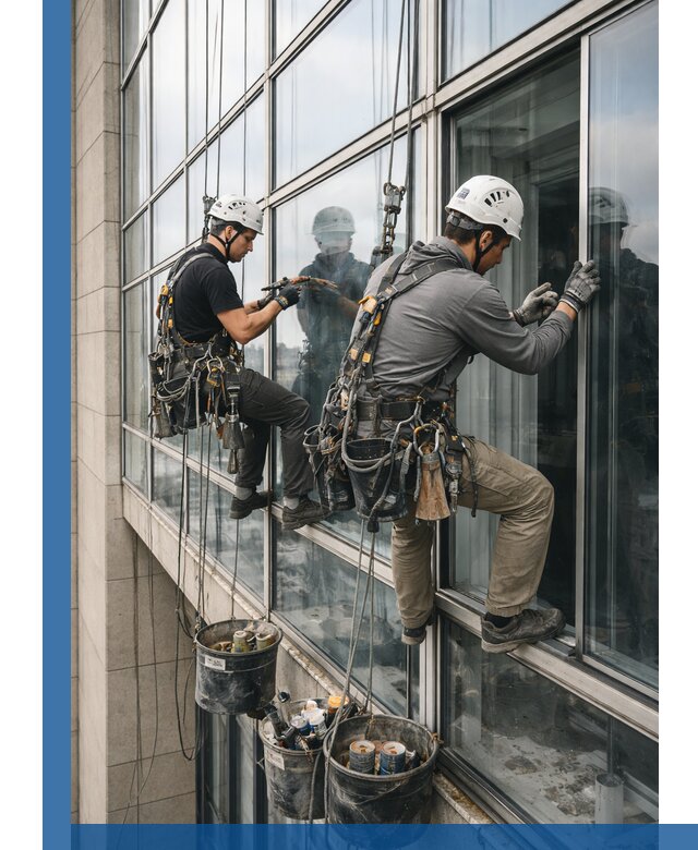 Ремонт витражных конструкций и фасадного остекления в Краснокамске