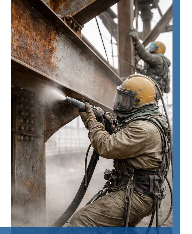 Пескоструйная очистка металлоконструкций в Краснокамске по 608 р.  ВЫСОТНИК-Кнм