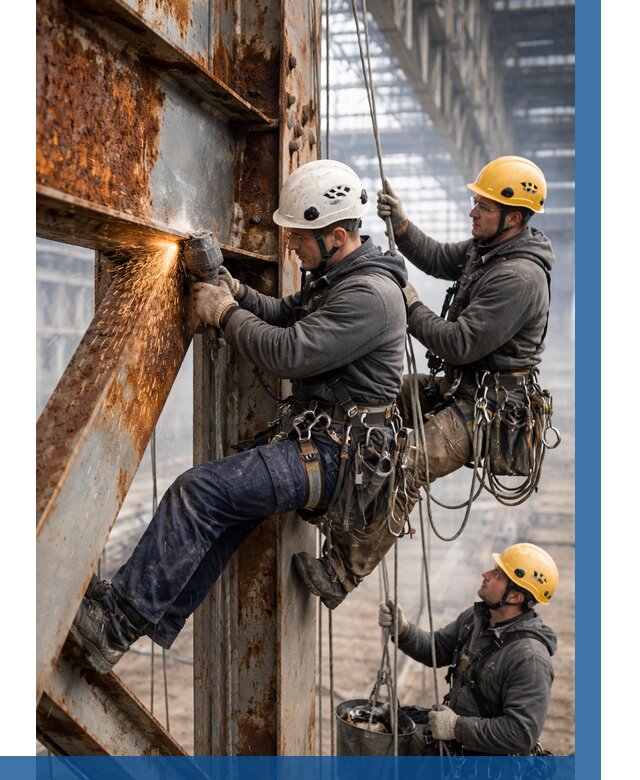 Зачистка металла от ржавчины в Краснокамске от 355 р. | ВЫСОТНИК-Кнм