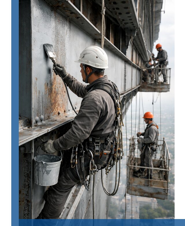 Покраска металлоконструкций на высоте в Краснокамске профессионально