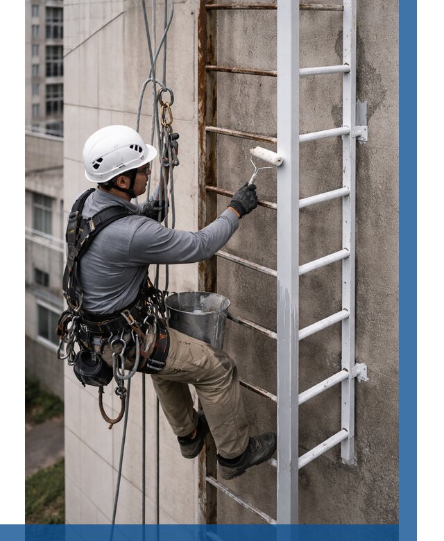 Покраска пожарных лестниц в Краснокамске от 4562 р. | ВЫСОТНИК-Кнм