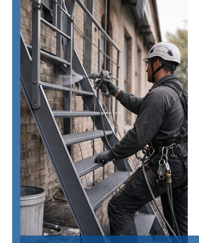 Покраска и антикоррозионная защита пожарных лестниц в Краснокамске