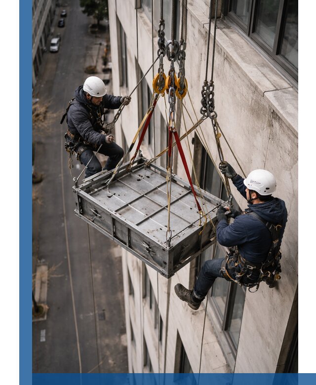 Спуск и подъем грузов по фасаду в Краснокамске для зданий