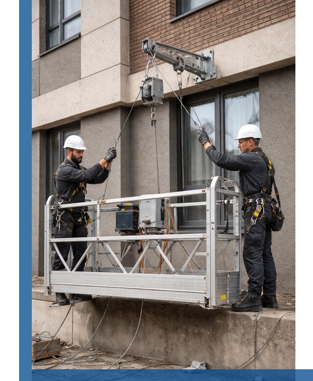 Монтаж и подъем фасадной люльки в Краснокамске с гарантией безопасности