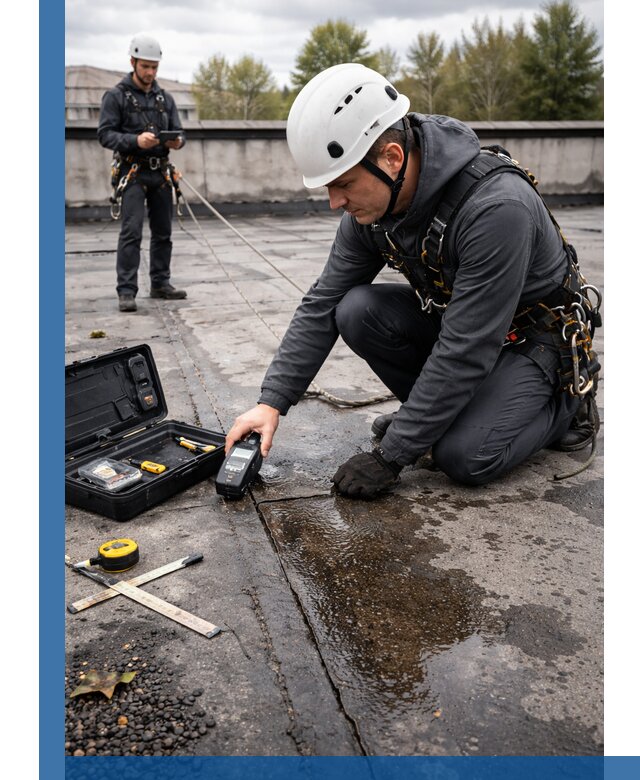 Обследование кровли на протечки и выявление дефектов в Краснокамске