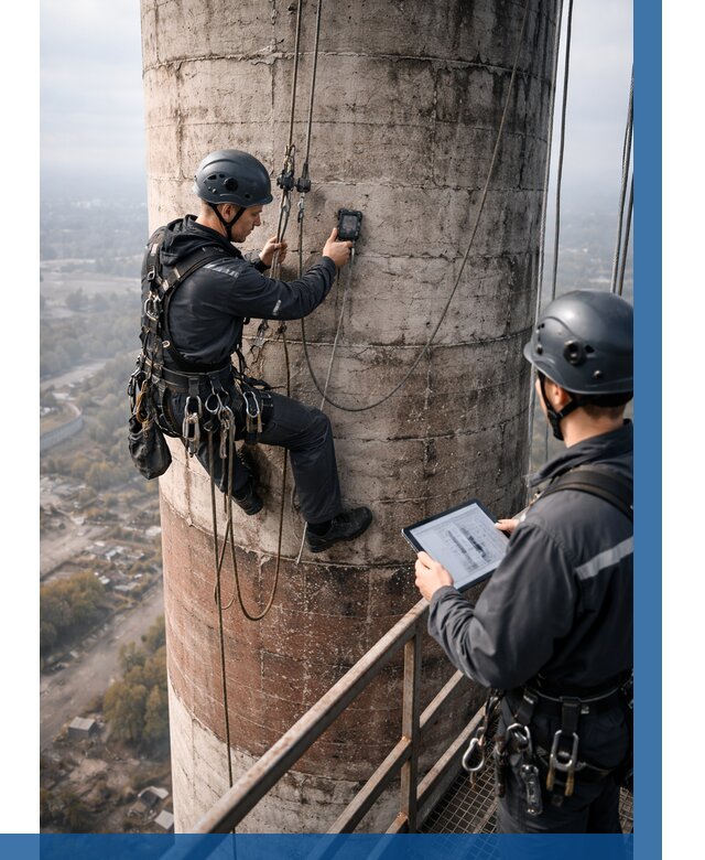Обследование дымовой трубы в Краснокамске от 8110 р. | ВЫСОТНИК-Кнм