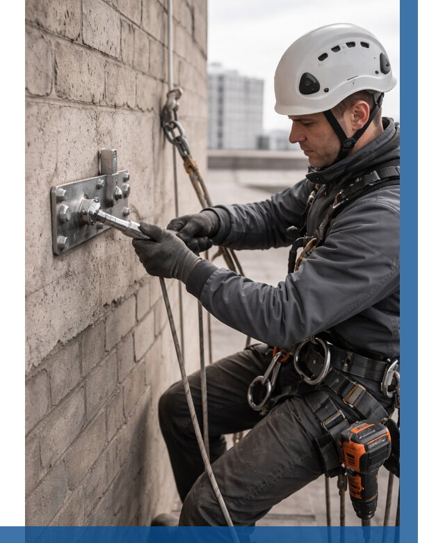 Установка анкерных точек в Краснокамске от 3548 р. | ВЫСОТНИК-Кнм