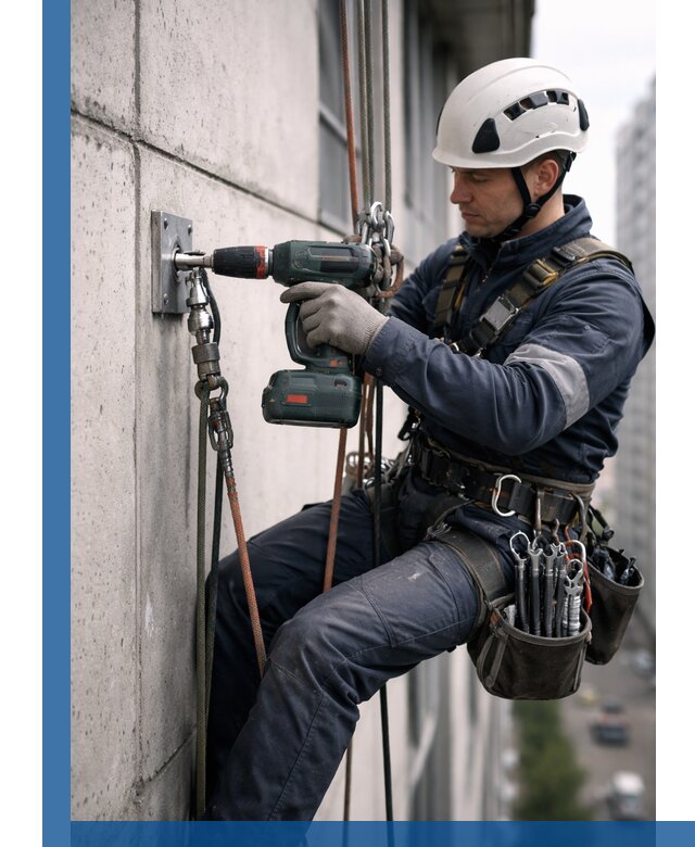 Установка анкерных точек для высотных работ в Краснокамске