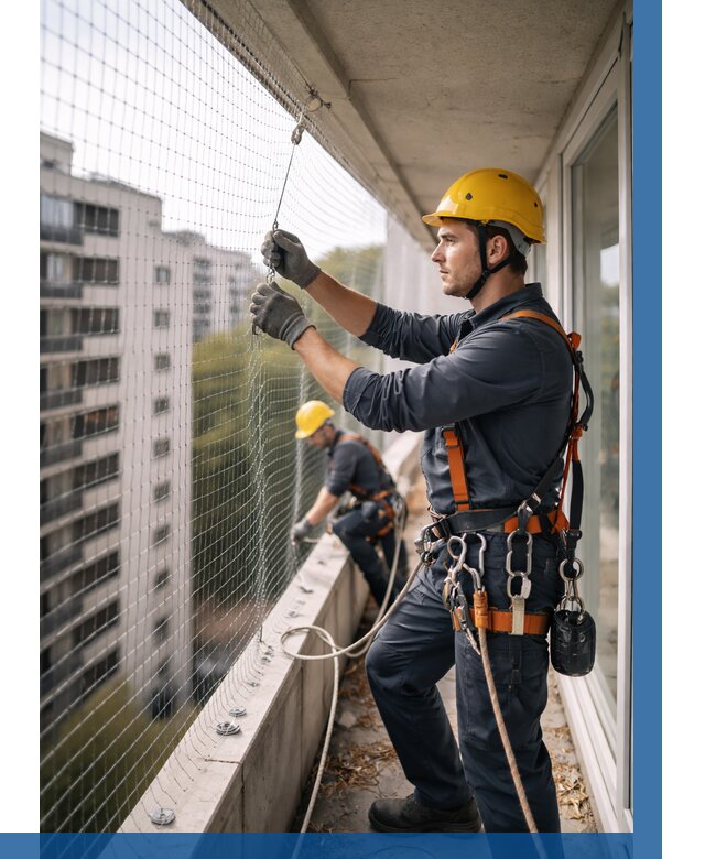 Монтаж сетки от птиц в Краснокамске от 4562 р. | ВЫСОТНИК-Кнм