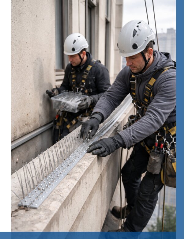 Установка шипов от птиц в Краснокамске от 862 р. | ВЫСОТНИК-Кнм